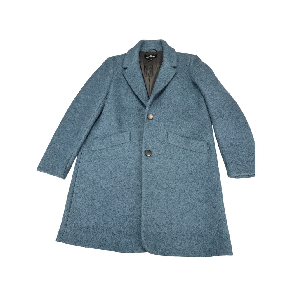 Marc New York Andrew Marc Blue Wool Blend Boucle Walker Coat Womens 12